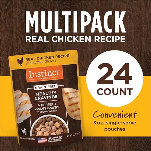 Miniatura 6 de Nature's Variety Instinct Healthy Cravings Receta de pollo real natural sin cereales para perros, bolsas de 3 onzas (caja de 24)