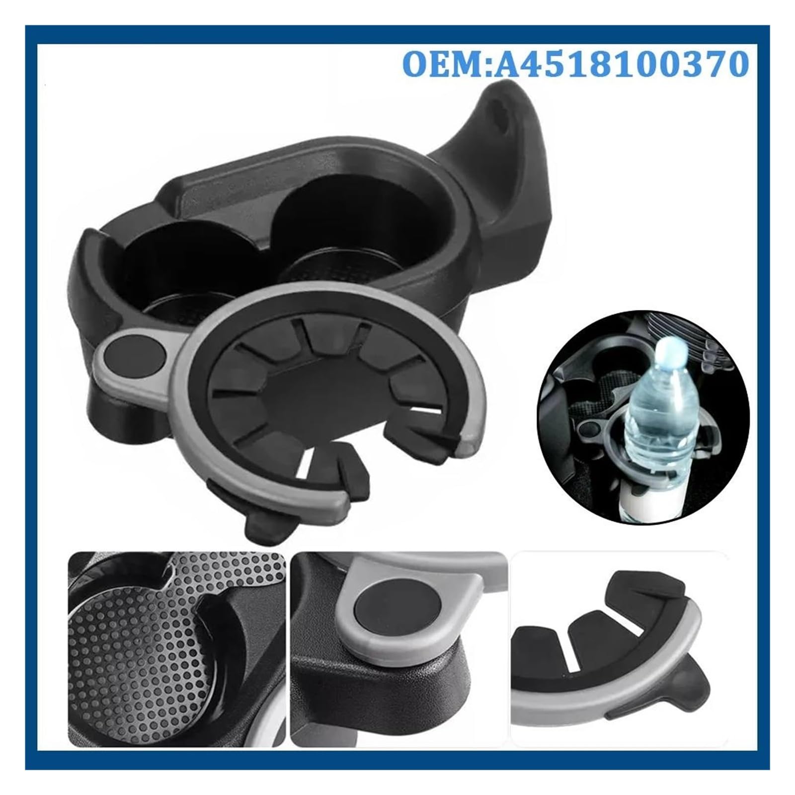 1 Pz per Smart Fortwo 450 451 A451ev C451 A4518100370 Car Center Console Tazza di Acqua Porta Bottiglia Bevande Moneta Vassoio Portabicchieri Porta Acqua Antiscivolo