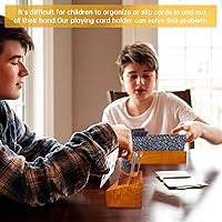 Vista 6 de Juego de soportes para mazos de cartas de madera para niños y adultos, juego de bandejas con soporte para cartas de 4 piezas para organizar
