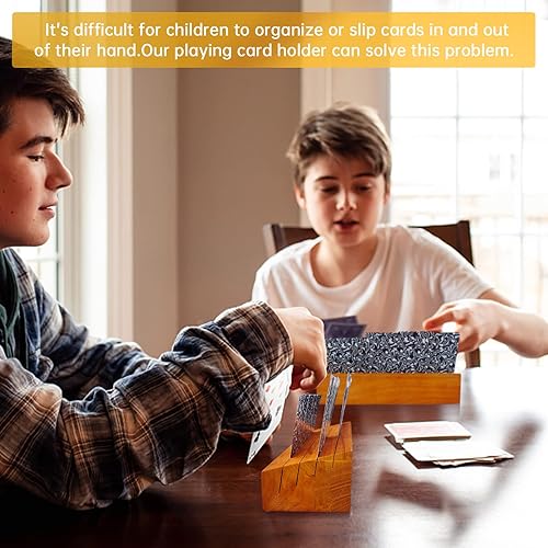 Miniatura 3 de Juego de 6 soportes para cartas para niños y ancianos, bandeja para organizar tarjetas en el juego, puente, tarjeteros, mazo de cartas para niños,
