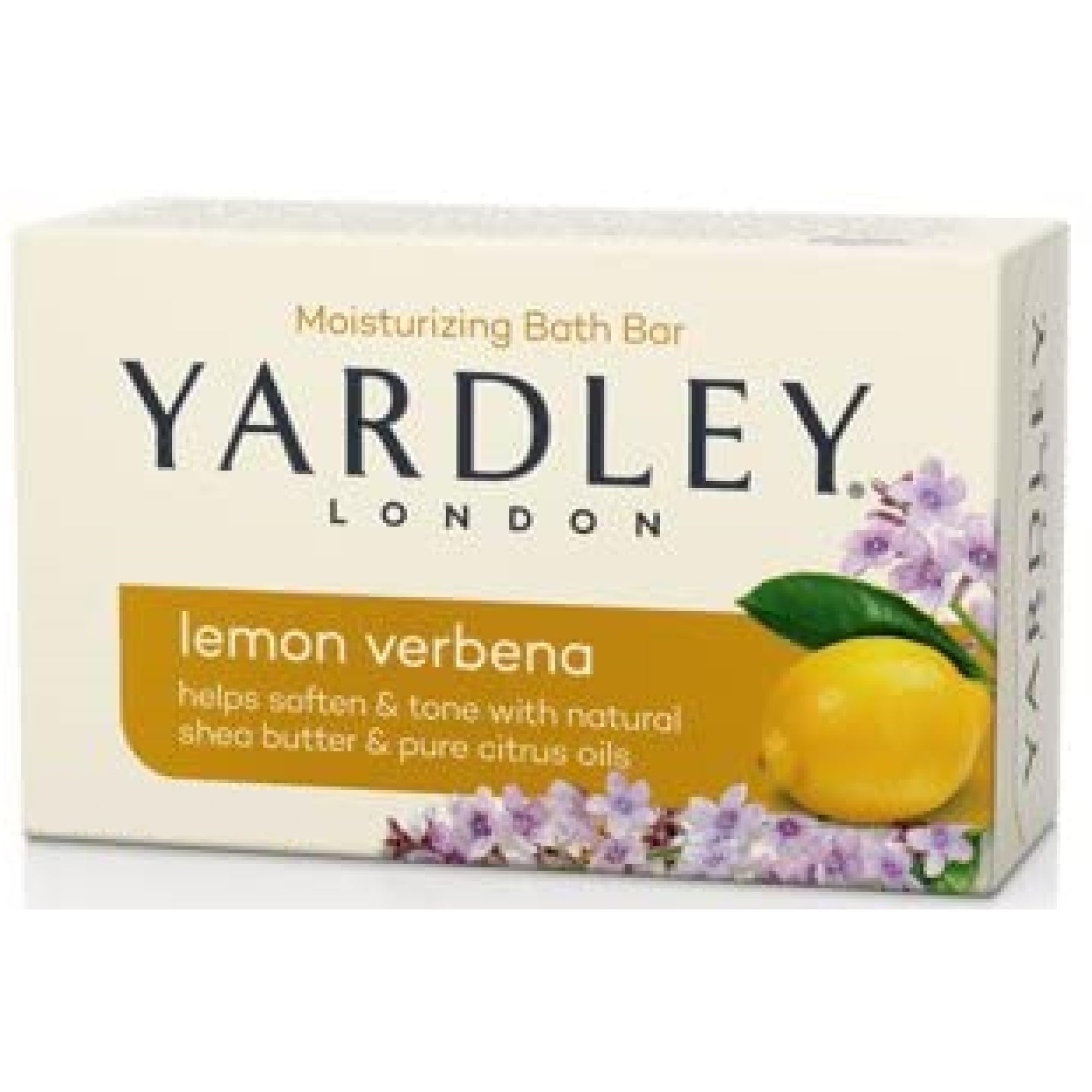 Yardley London Zitronenverbene Seife mit Sheabutter und reinem Zitrusöl, feuchtigkeitsspendend, 120 g (1 Stück)