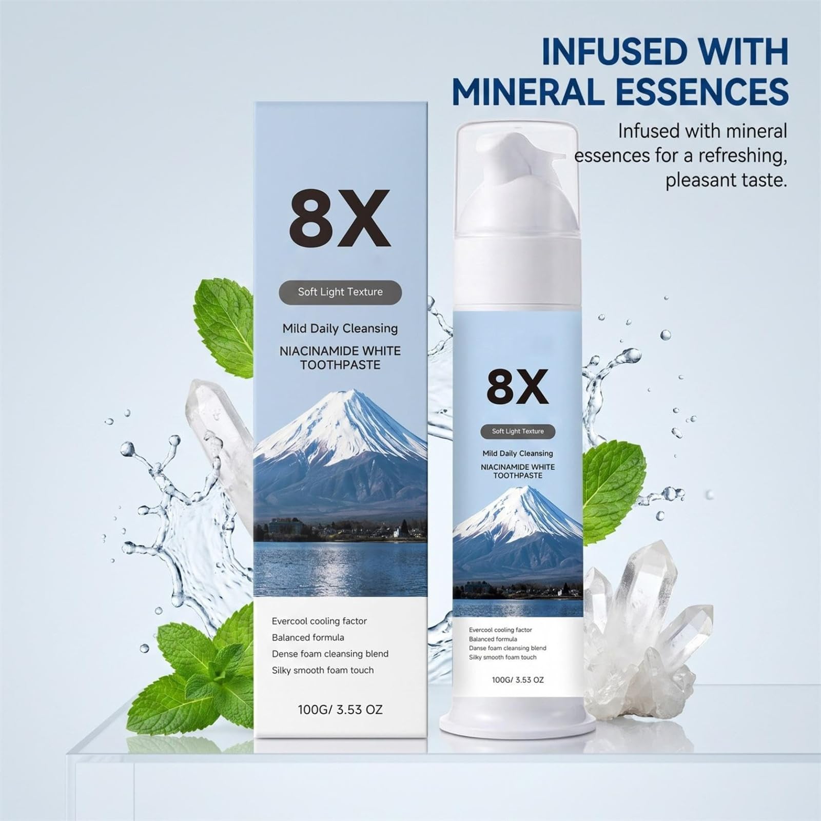 Dentifricio sbiancante in schiuma alla niacinamide (3pcs) | aiuta a rimuovere le macchie superficiali, pulizia profonda, alito fresco, favorisce un sorriso più luminoso, igiene orale
