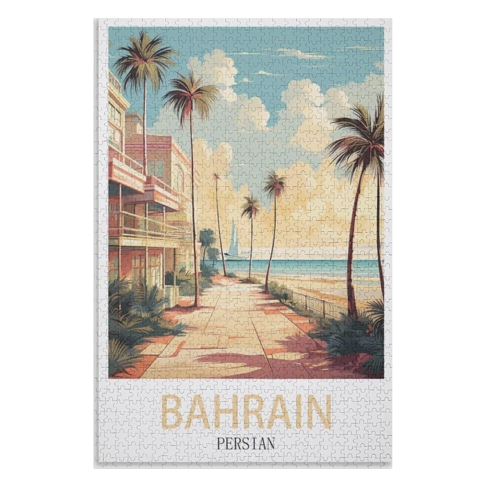 puzzles for adults, family puzzle game birthday gifts, Bahrain Persian Gulf，Adults 1000 Piece Jigsaw Puzzle- Christmas，75x50，wooden puzzle ，AA-814