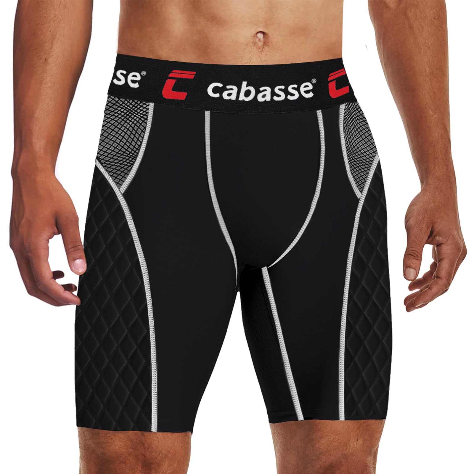 Cabasse Adult Elite Padded Sliding Shorts w/Cup Pocket, Men's Slider Shorts for Baseball & Football