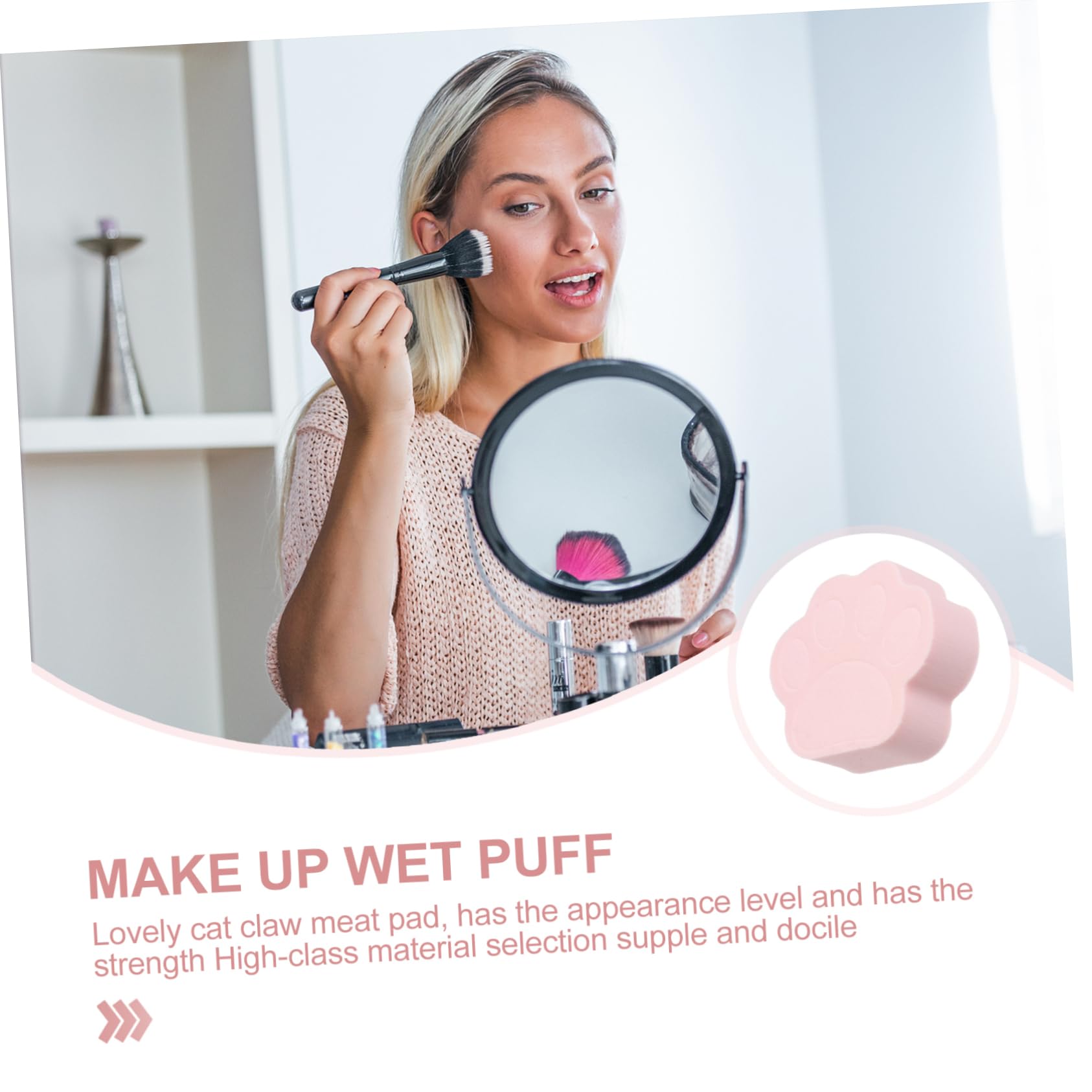 minkissy 32pezzi Spugne Per Rimozione Makeup Forma Di Zampa Di Gatto Spugne Per Pulizia Viso Strumenti Per Della Utilizzo Secco e Umido Facili Da Pulire e Delicate Sulla