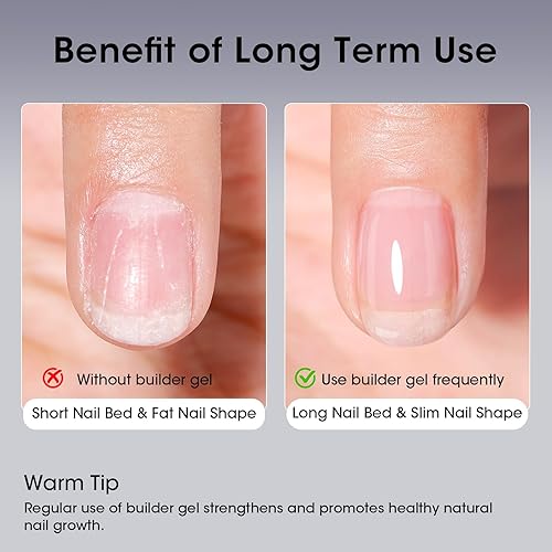 Miniatura 7 de Gellen Gel constructor de uñas de grado de salón, 5 en 1, sin hema, gel constructor transparente para fortalecedor de ápice de uñas, 0.7 onzas