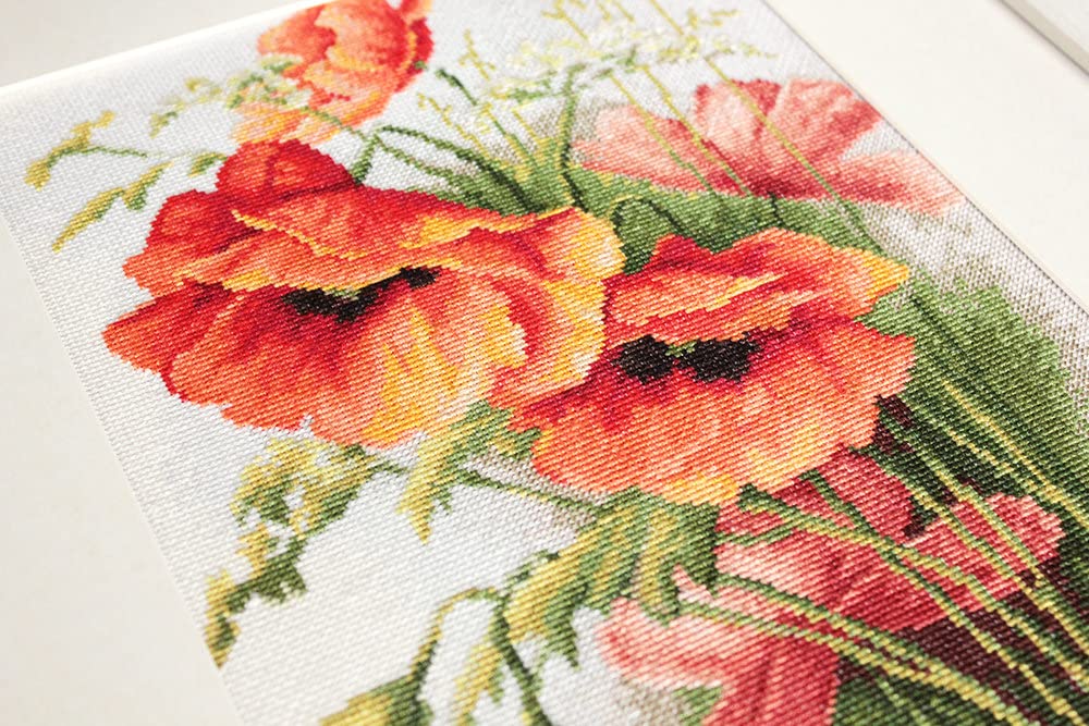 Amazon.com: Luca-S B213 Poppies - Cross Stitch Kit