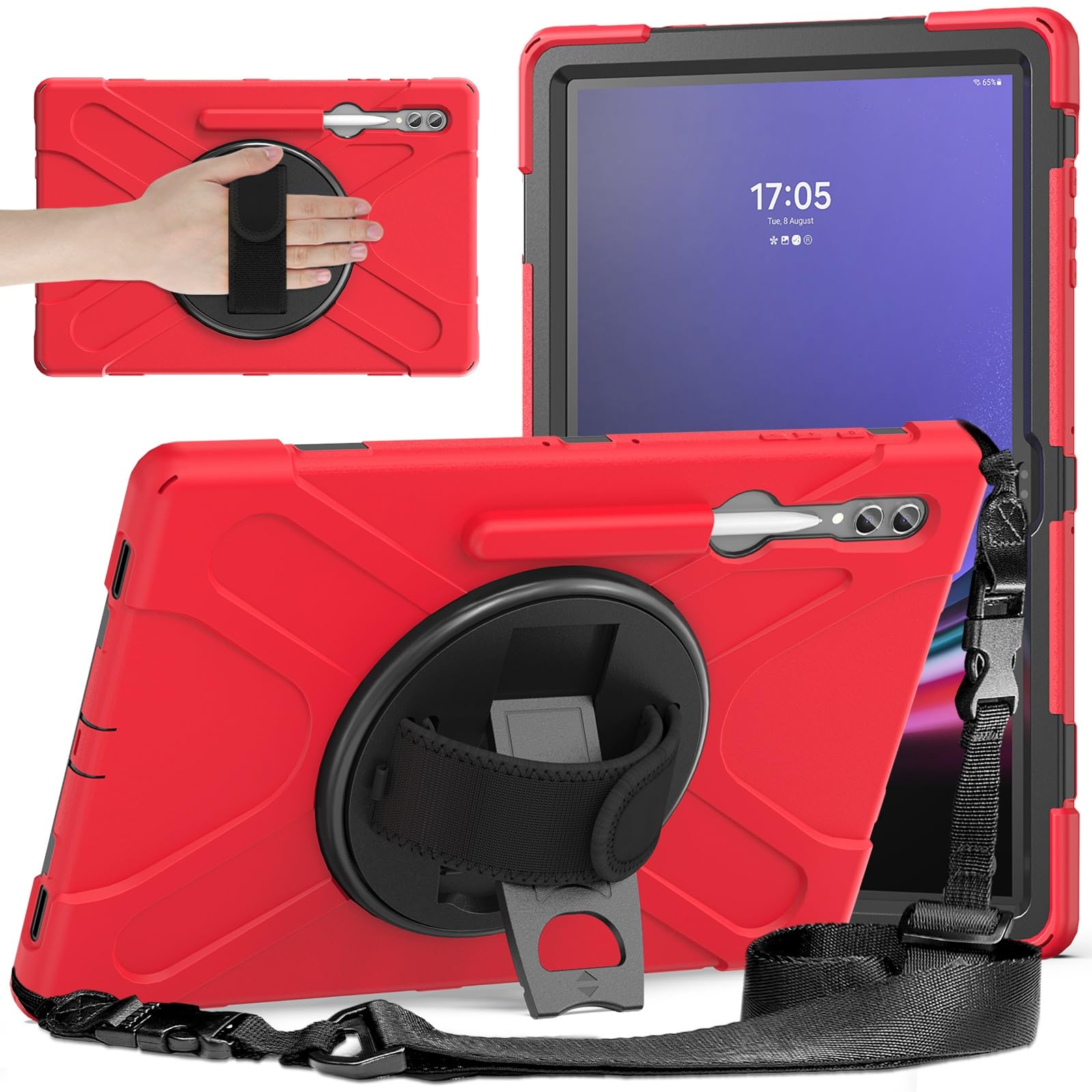 Podróż na tablecie Kompatybilny z etui Samsung Galaxy Tab S9 Ultra 14,6 cala 2023 SM-X910/X916B/X918U Etui z uchwytem na długopis, wytrzymałe, odporne na wstrząsy etui chroniące przed upadkiem Osłona