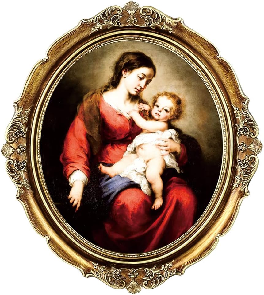 13x15 Oval Picture Frames, 13 By 15 Antique Poster Frames with Glass Front, Vintage Frame for Gallery Home Wall Decor (Black)