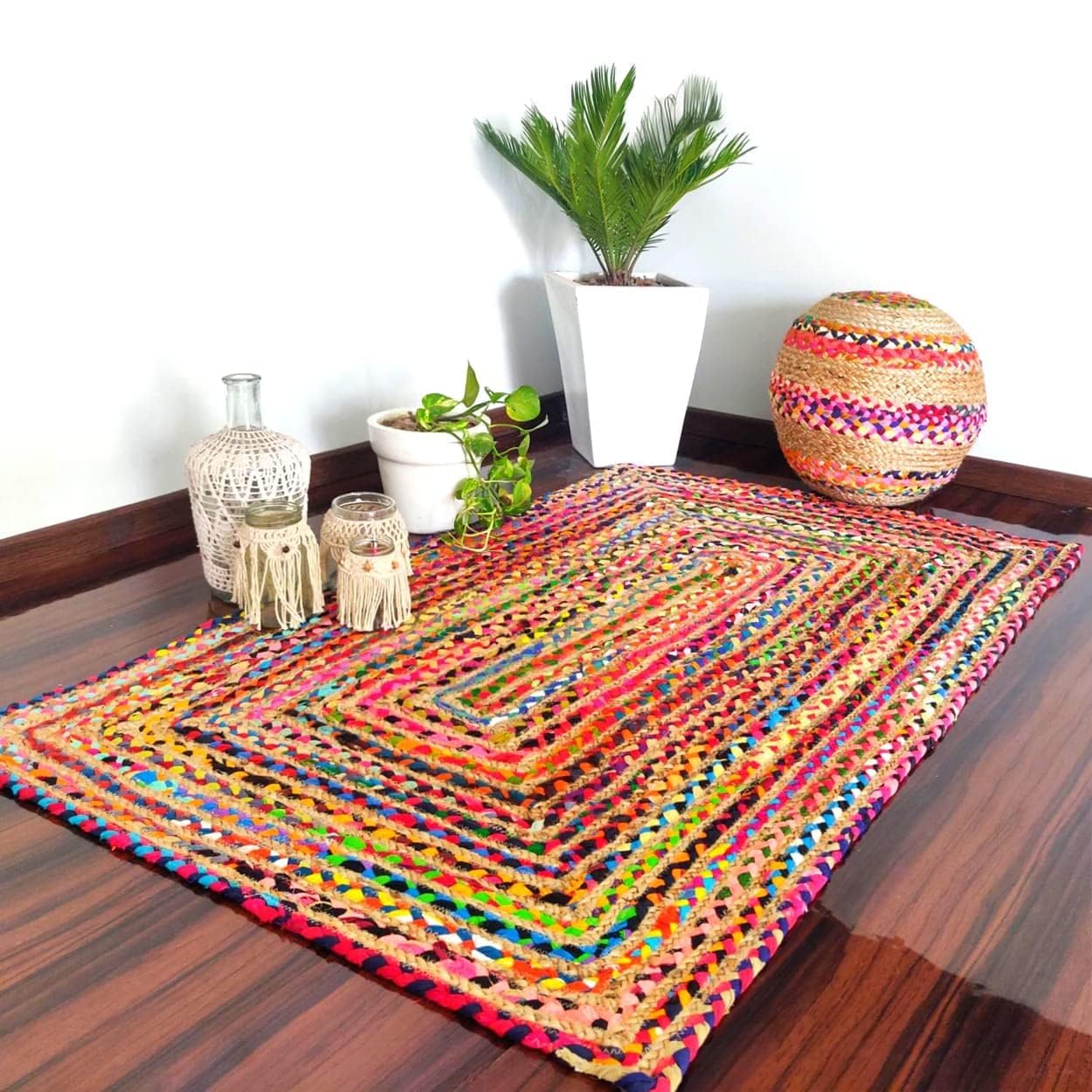 Jute & Chindi Rug - Natural Fiber Carpet -11