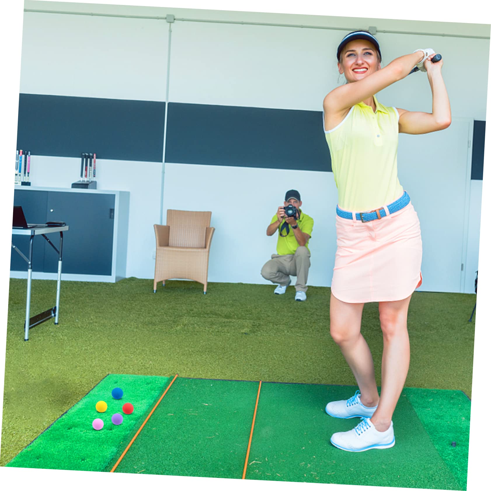 VANZACK Golf De Entrenamiento De Interior Pelota para Practicar Bolas Blandas Bolas De Interior Elásticas De Práctica De Bateo Suministros Caucho Sintético
