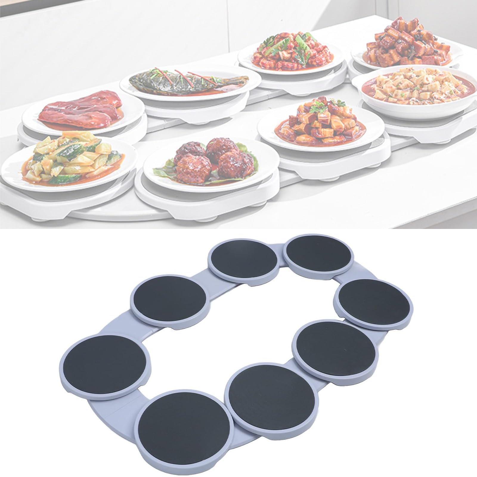 Plateau Tournant Table, Plat Rotatifs, Récipient De Stockage des Aliments Multifonctionnel Rotatif À 360° Réutilisable Adapté À La Cuisine De Table À Manger