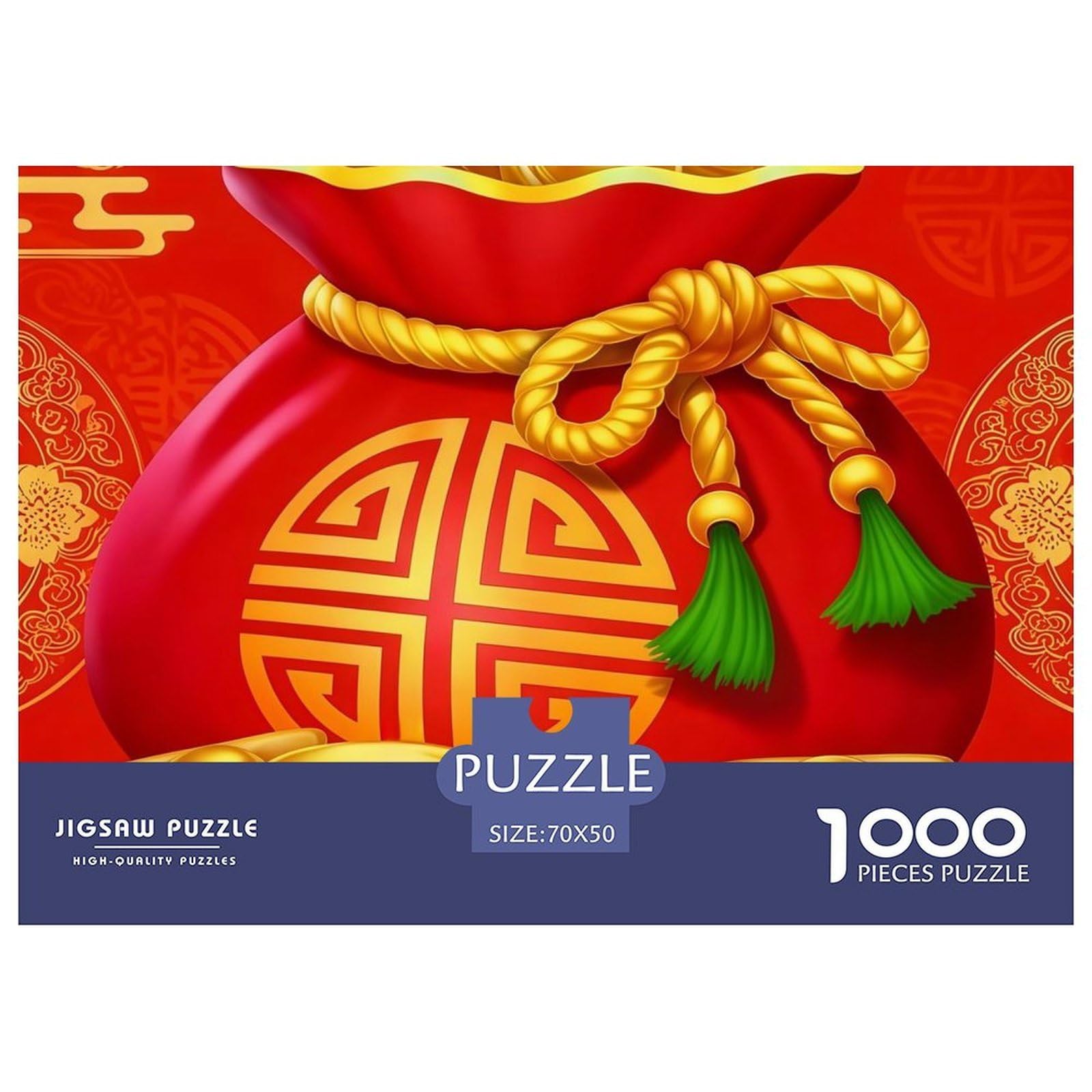 Chinese New Year Fortune Jigsaw Puzzles 1000 Piece - Chinese Lucky Money Bag Challenging Puzzles, for Men And Women Great Gift Idea70x50cm/1000pcs — image 1