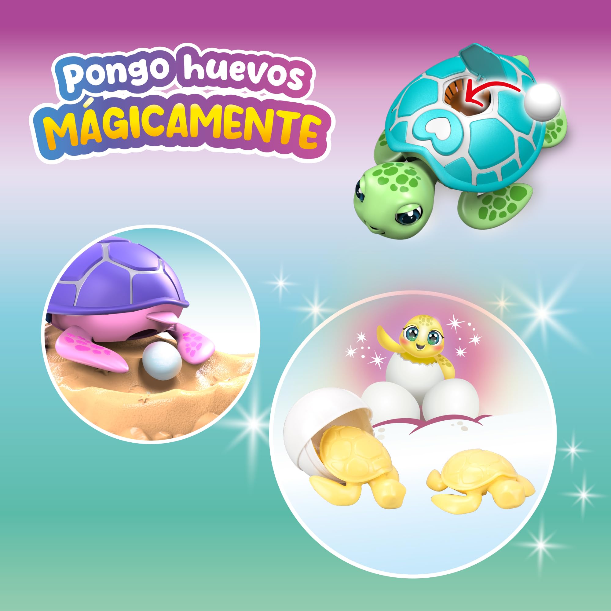 Bizak Salva La Tortuga Color Rosa, Mascota Interactiva para niños y niñas, Experiencia de unboxing, Limpia y cuida tu Animal Interactivo con reaccione y Sonidos, Juego de cuidados, (62008633-1)