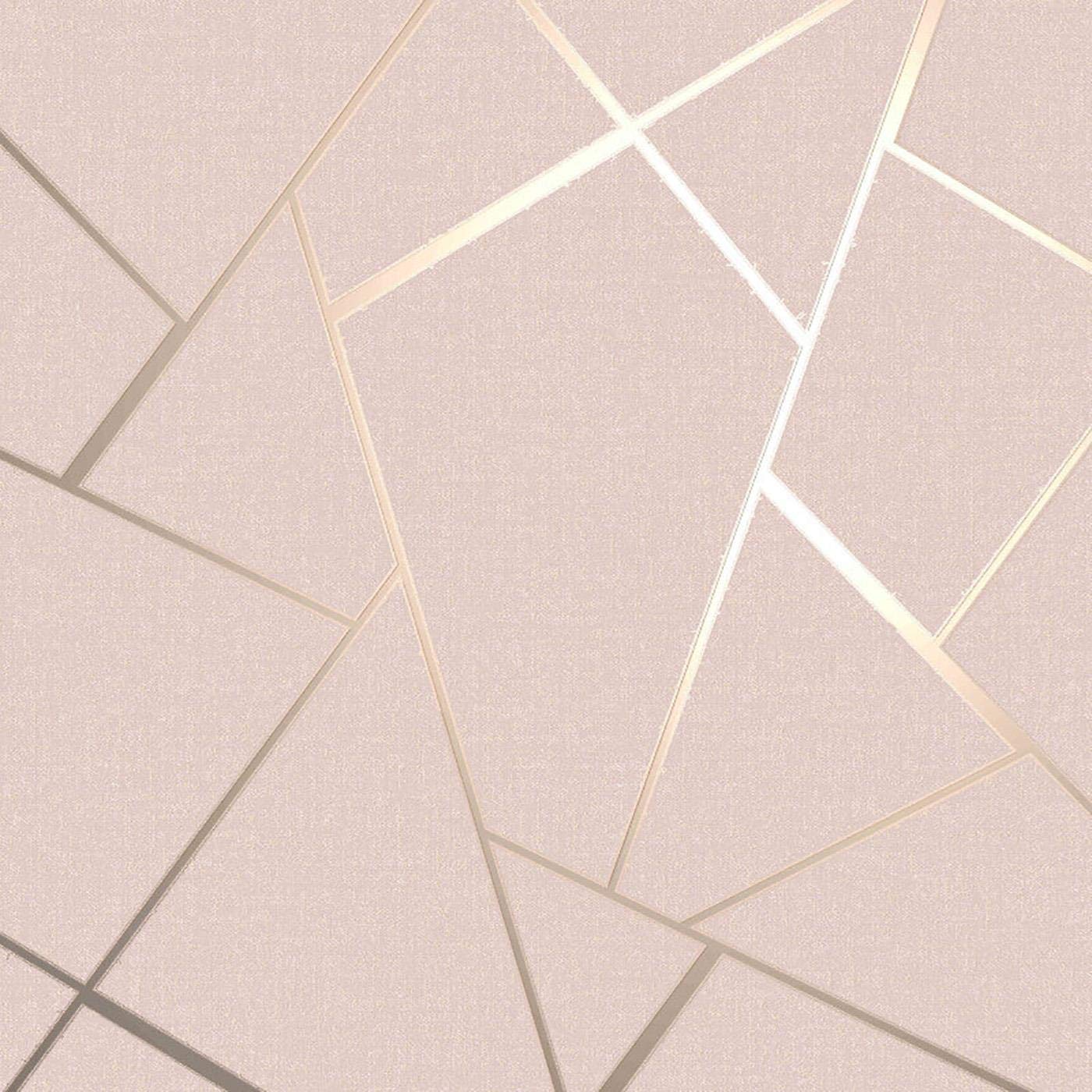 Yöl Blush-Fd42682 Quartz Fractal Wallpaper Textured Metallic Blush