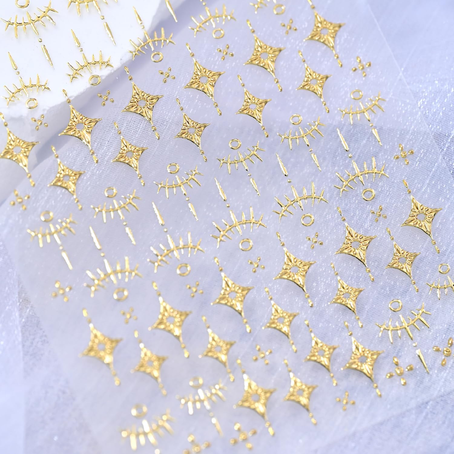 Gold Crown Style Nail Art Sticker Decals 5D Embossed Nail Stickers for Nail Art Star Nail Stickers with Crown Shape Design Self-Adhesive Manicure Decoration for Women Nails Supplies image 5