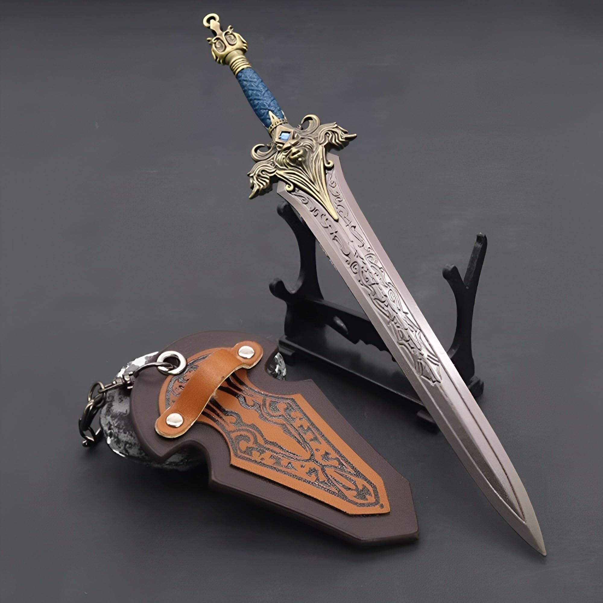 Figurine Anime, Modelli in Miniatura di Personaggi Giochi Fantasy con Supporti, Ashbringer, Frostmourne, Gorehowl