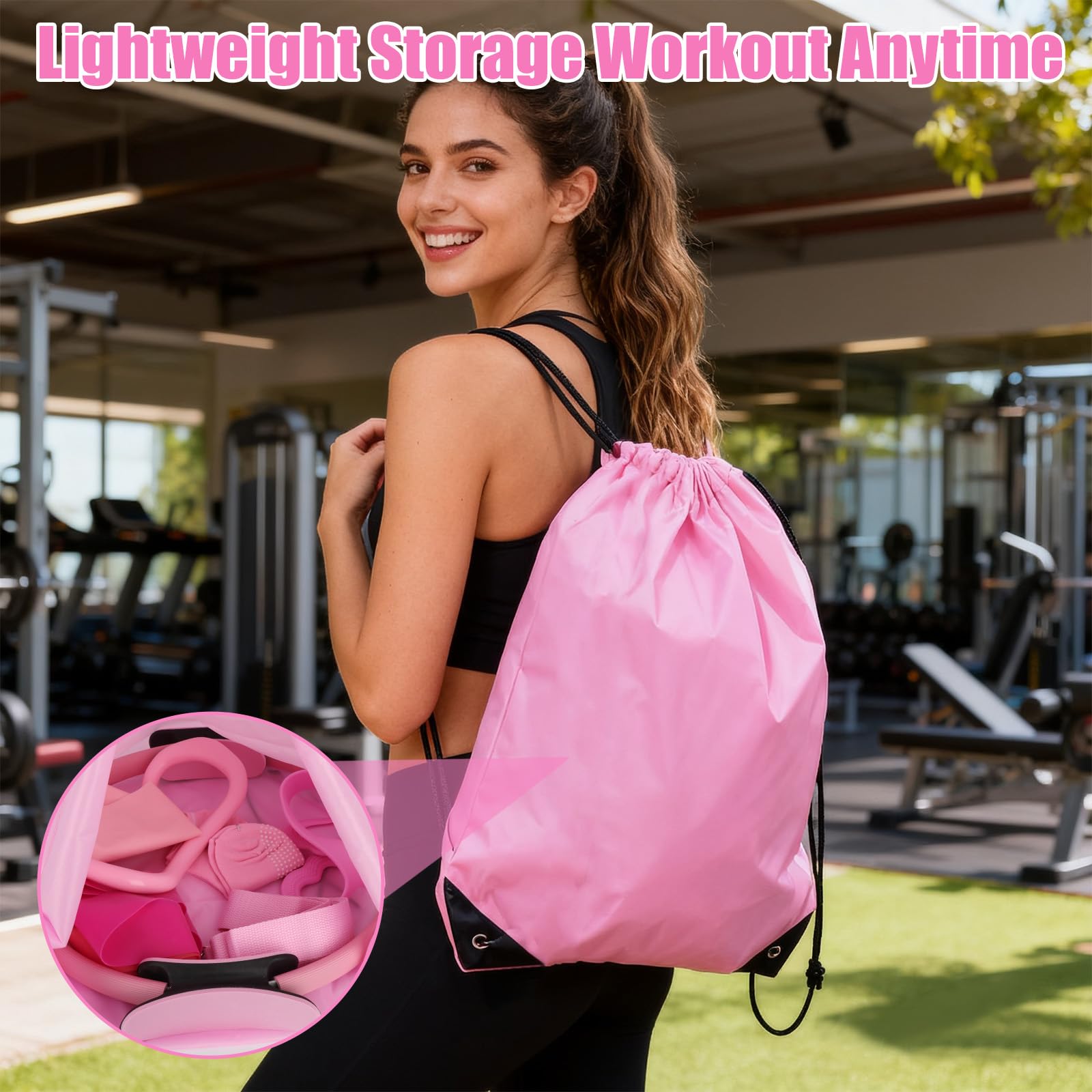 Pilates Set, 13 Teiliges Pilates Essential Kit für Frauen, Pilates Zubehör Set mit Pilates Ring, Yoga Ball, Fitnessbänder, Grip Socken, Pilates Set für Zuhause Bauch Beine Po Studio-Workout
