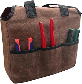 ツールバッグ - 収納オーガナイザー 454g ワックスキャンバス 大容量 収納,工具収納 ポーチ,大工 作業場 花屋 男性 父 トラック 車 バイク レンチ 工具用