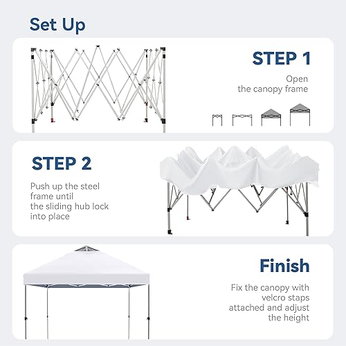 Miniatura 7 de Tienda de campaña portátil de PHI VILLA de 10 x 10 pies para eventos o fiestas, 100 pies cuadrados de sombra -