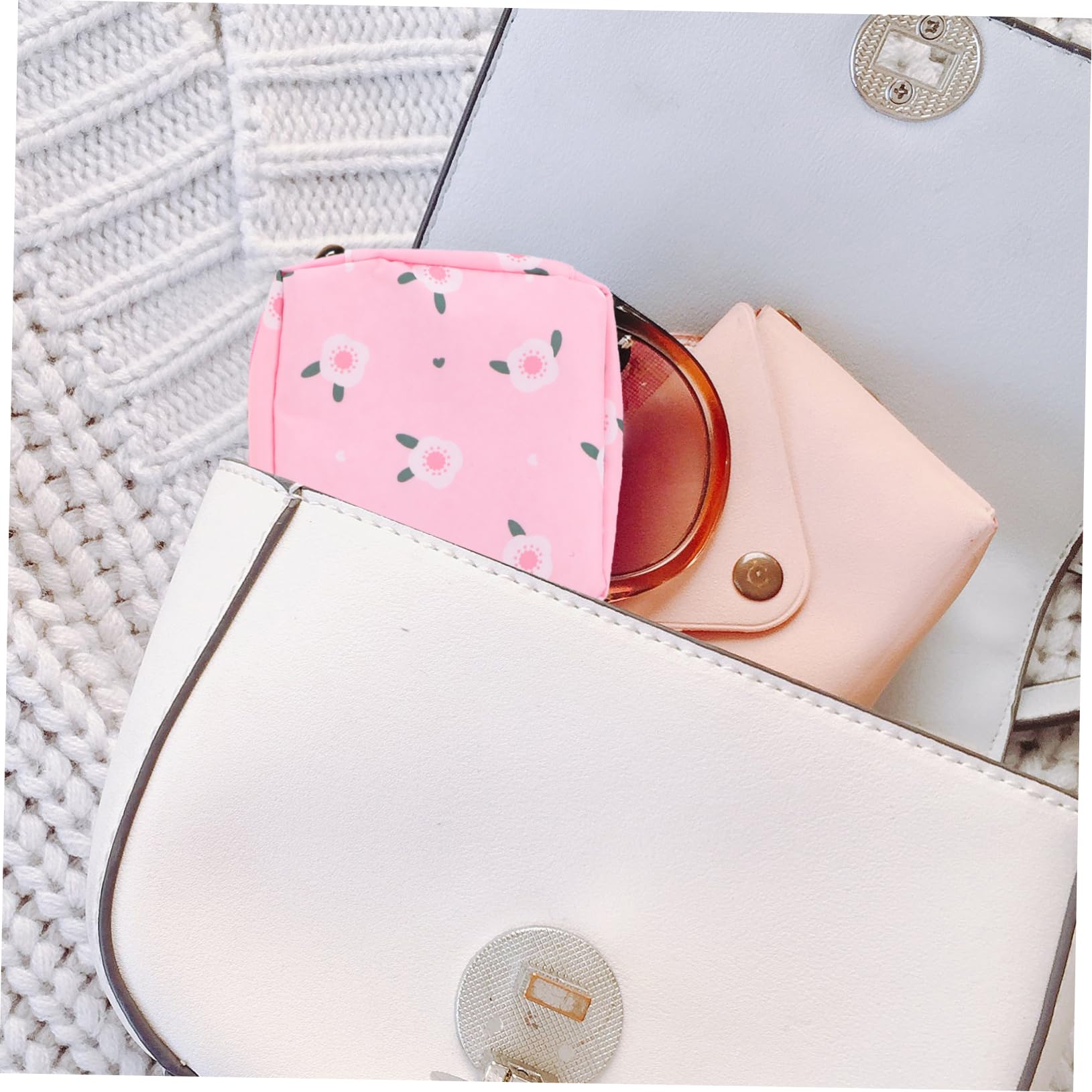 FOYTOKI 2pcs Personal Feminine Bag Pockets Period Bag for Sanitary Napkins Nursing Pad Storage Compact Oxford Cloth Storage