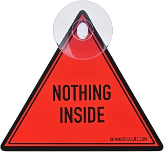 Nothing Inside - Anti Theft/Break-in Car Sign | Durable, UV Resistant, High Visibility (Red 4"x4 1/2")