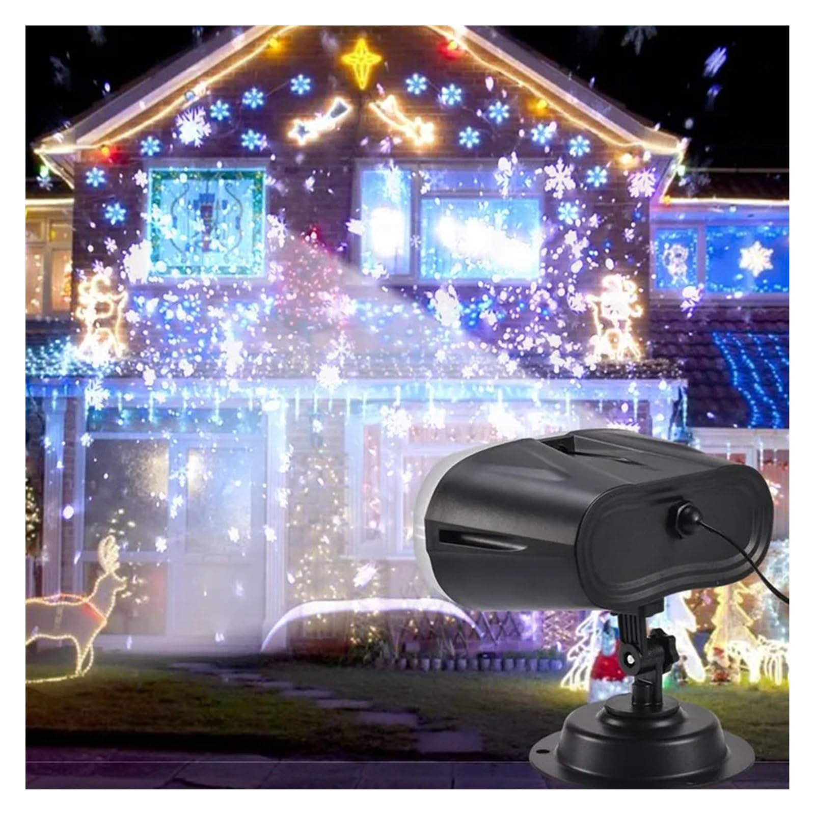 Projektor Weihnachten, Weihnachten Led Projektor Wasserdicht Party Garten Hochzeit Geschenk Fernbedienung Schneeflocke Projektion Lichter Outdoor Natale Decorazio