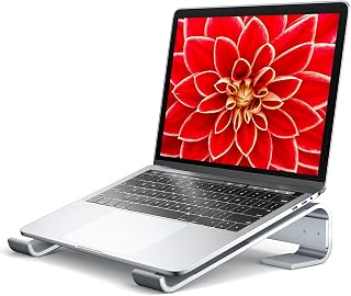 Soqool Aluminum Laptop Stand for Desk - Ergonomic Cooling Riser, Stable for MacBook Air/Pro, Dell/HP/Lenovo 10-16.2", Relieves Neck Pain
