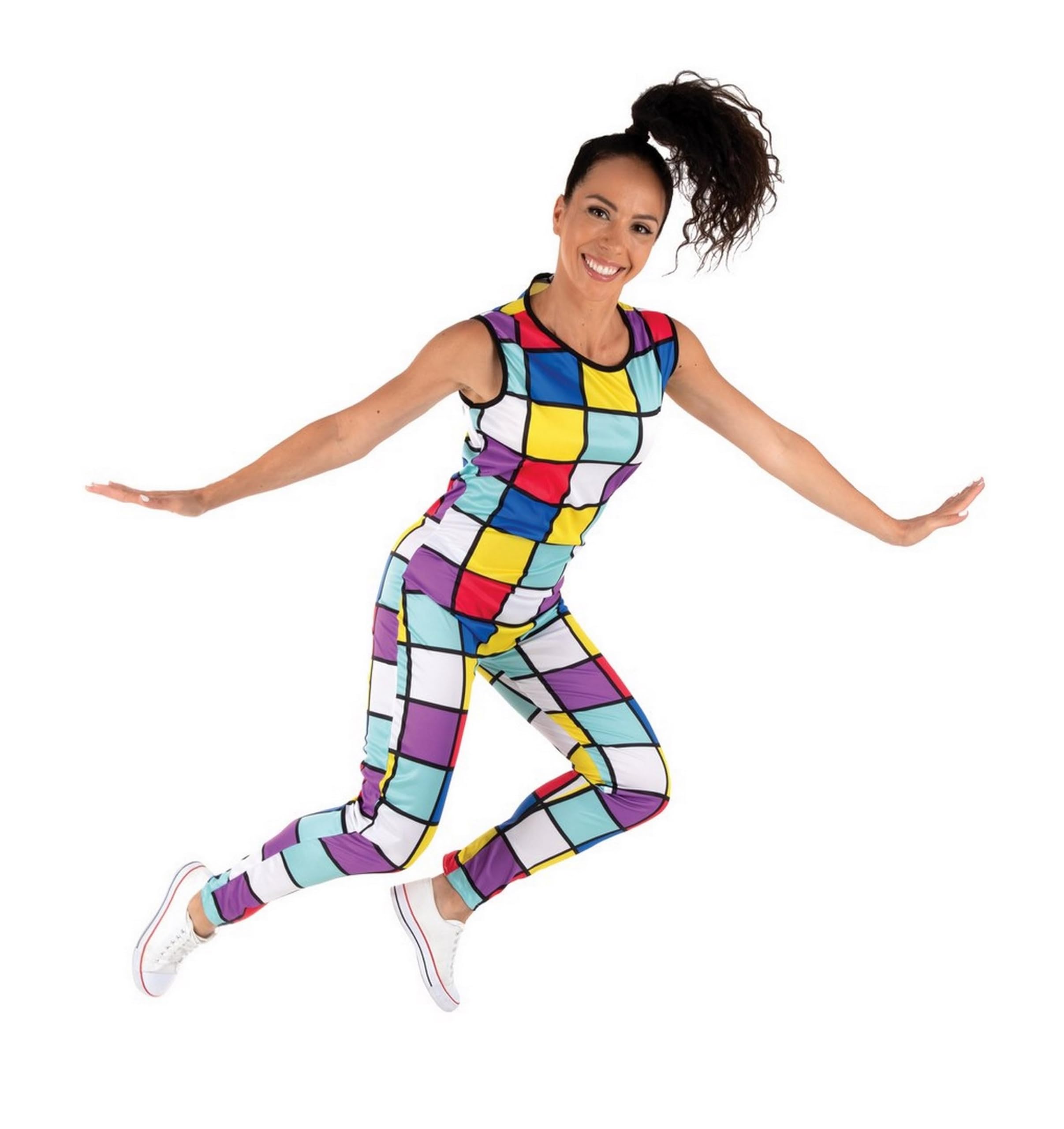 P'tit Clown 22675 Neon Jumpsuit - Adult - S/M Fancy Dress, Multicolored, S-M - Image 4
