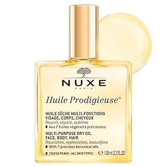 Nuxe Huile Prodigieuse Multi-Purpose Dry Oil - Radiant Glow and Lightweight Hydration for Face, Body & Hair. Nourishes, Repairs and Enhances