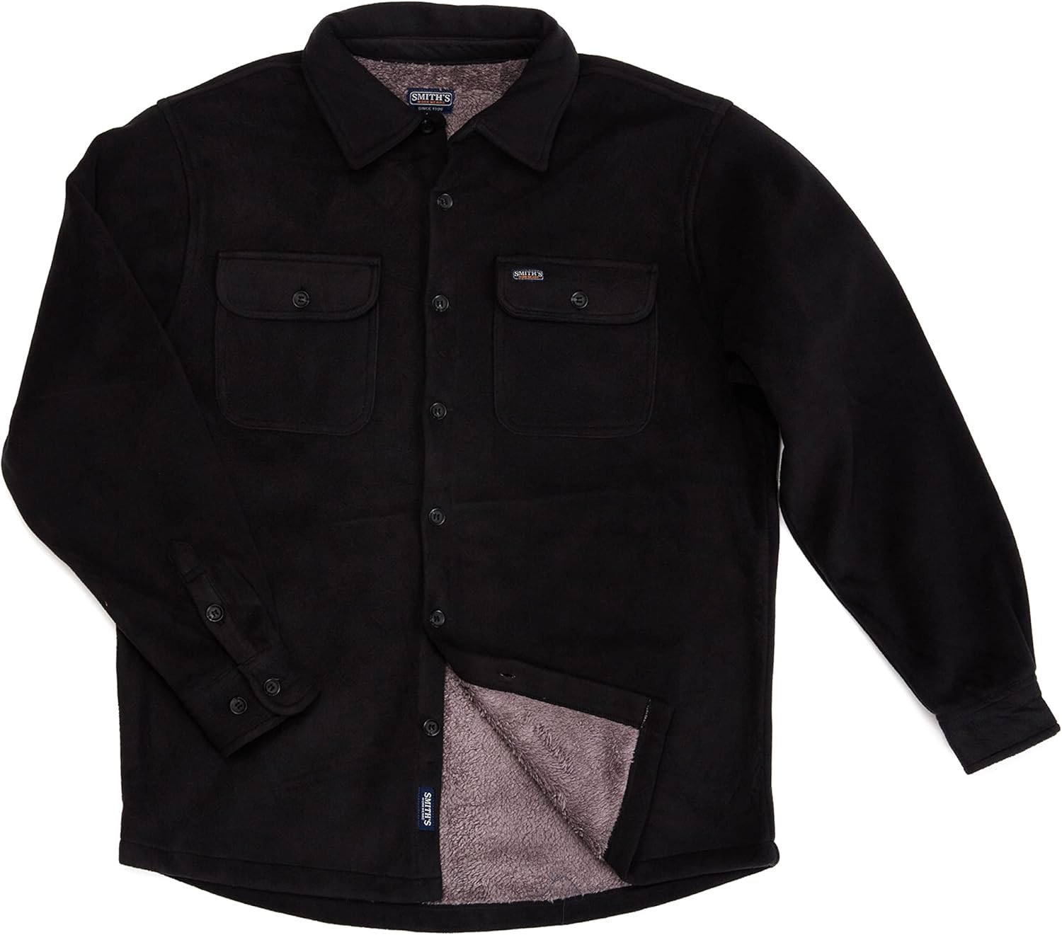 Smith's Workwear Men's Sherpa Lined Fleece Shirt Jacket - Image 5