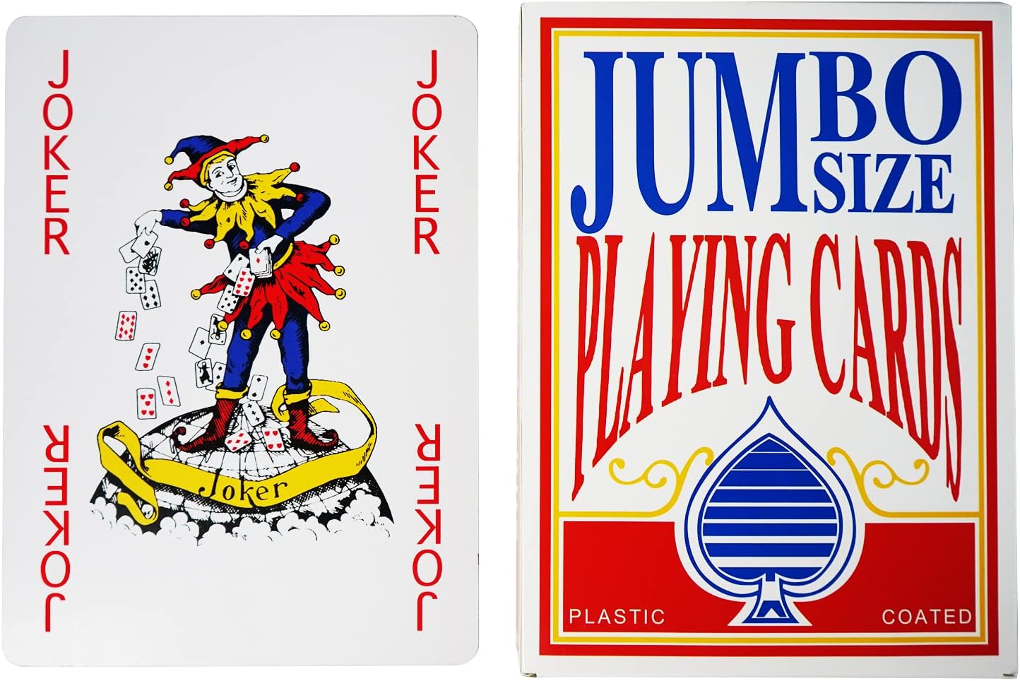 Yuanhe Jumbo Large Playing Cards - Giant Deck of Cards Oversized Full Deck Huge Poker for Casino Party Decorations, 8x11 inch