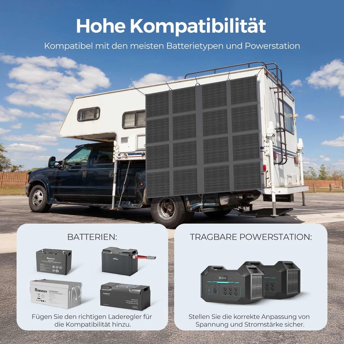 Renogy Faltbares Solarpanel 400W N-Typ 25% Wirkungsgrad IP65 Tragbar Solarmodul für Outdoor Wohnmobil Camping