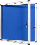 SWANCROWN Enclosed Bulletin Board, Lockable Felt Board 20x14 inches (2xA4) | Locking Bulletin Board, Enclosed Fabric Board with Door for Wall. Perfect for Schools, Offices, Public Spaces.