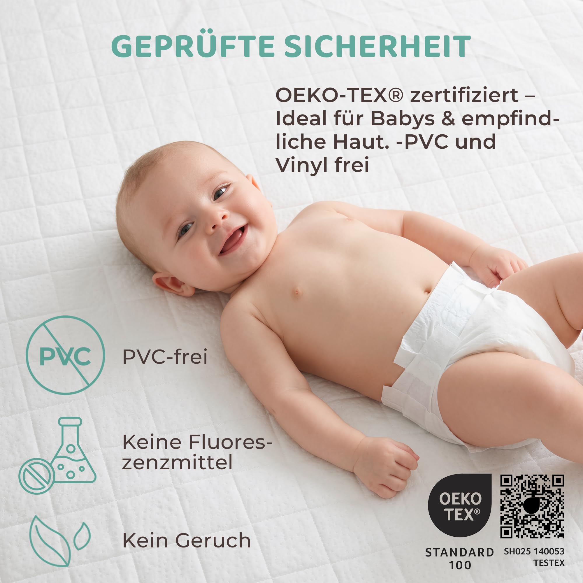 RECCI Bambus Wasserdichter Matratzenschoner 180 x 200 cm, Atmungsaktiv Matratzenauflage, Anti-Allergie, gegen Milben, Matratzenschutz für Baby Kinder Haustier [180 x 200 ] 1 Stück