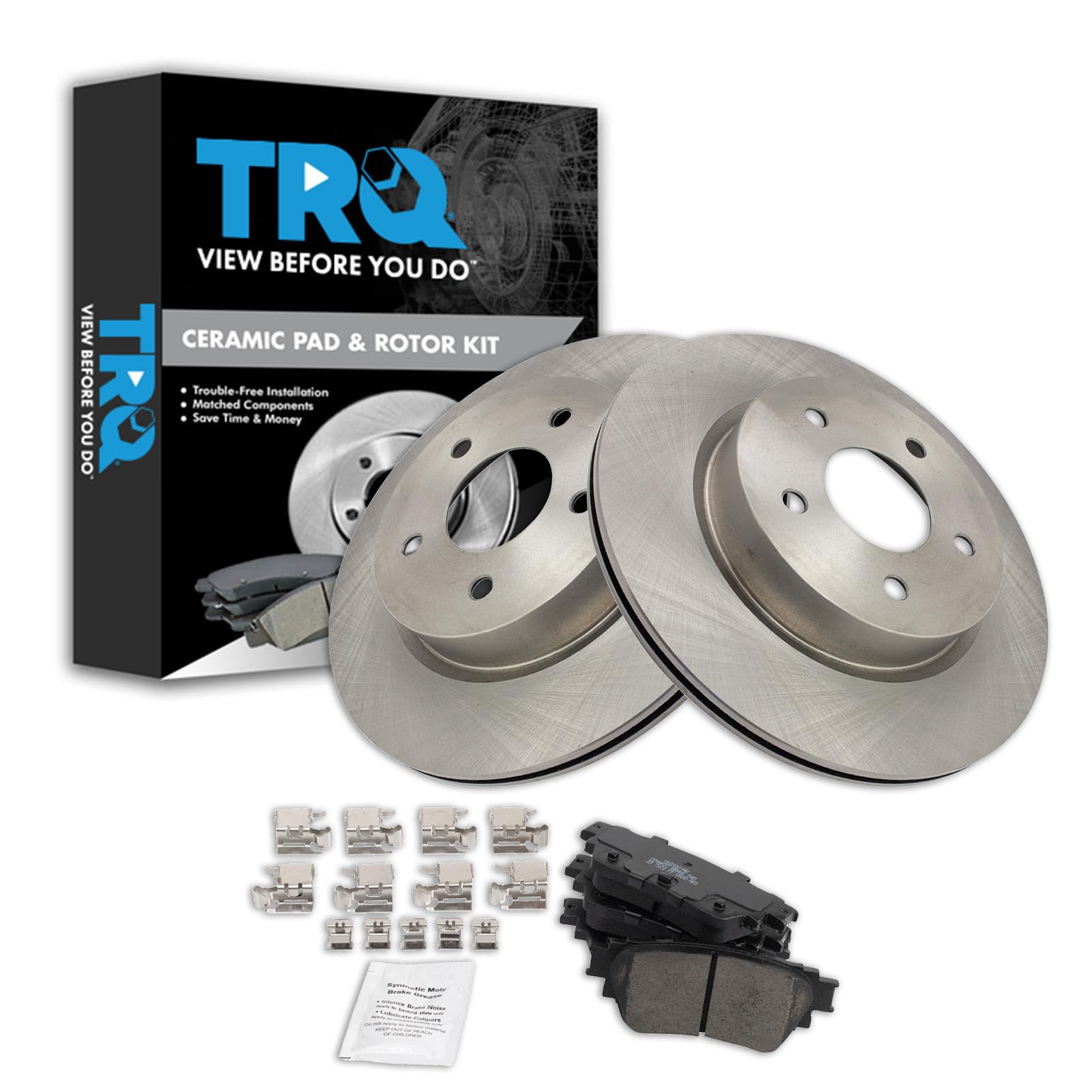 TRQ Rear Brake Pad and Rotor Set Ceramic