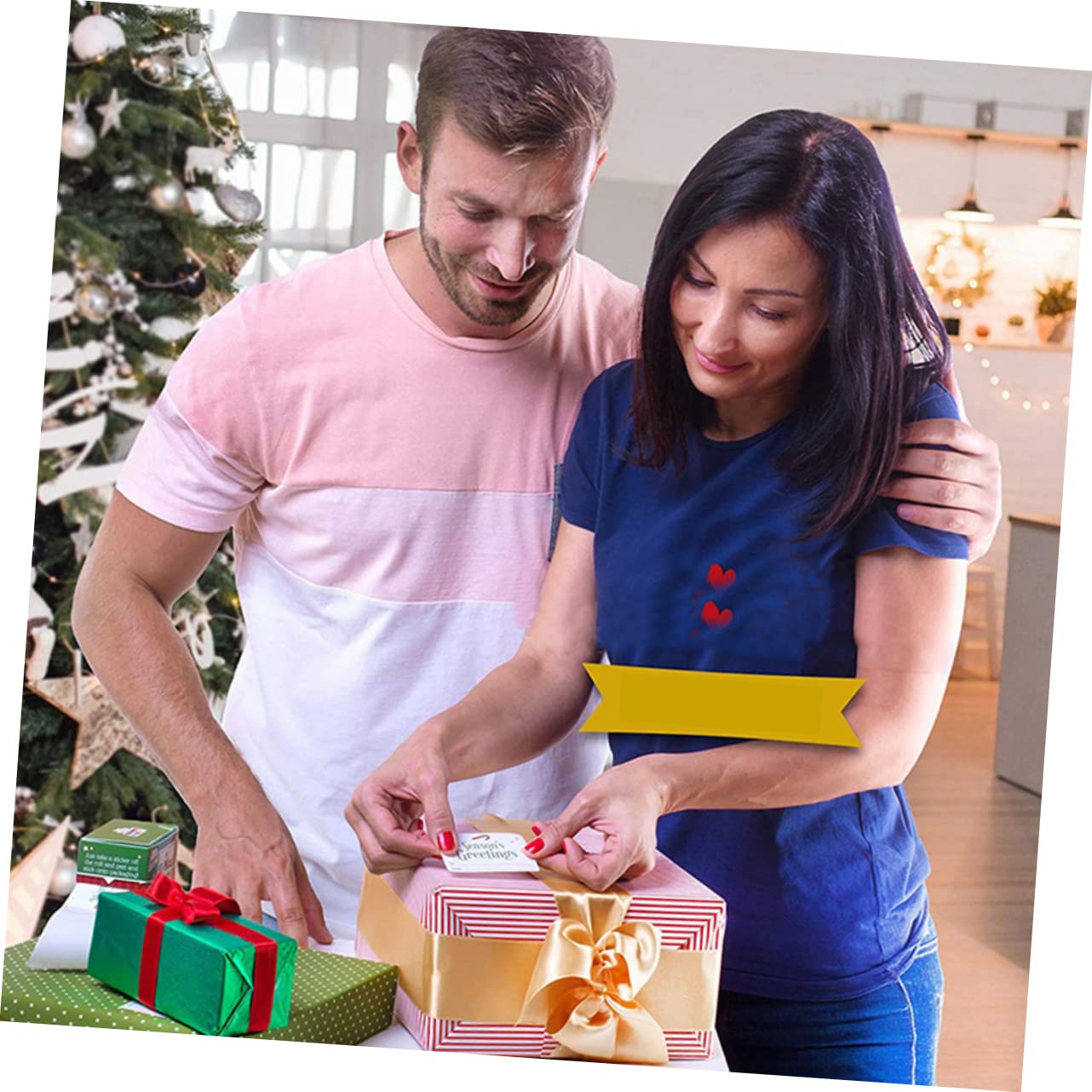 NUOBESTY 3 Rollen Selbstklebende Geschenkanhänger Namensschilder Für Weihnachten Aufkleber-etiketten Frohe Weihnachten-aufkleber Weihnachtsaufkleber Für Karten Urlaub Fenster Haftet Papier