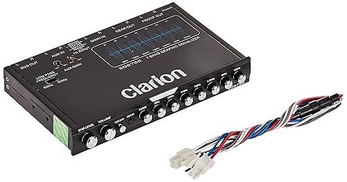 Clarion EQS755 - Ecualizador gráfico de audio para automóvil de 7 bandas con entrada auxiliar frontal de 0138in entrada auxiliar RCA trasera y