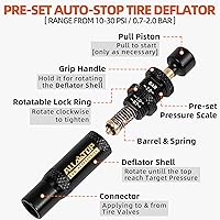 Vista 2 de ALL-TOP Kit de Válvula Deflactora de Neumáticos con Parada Automática Ajustable (10-30 PSI) 4 Piezas Herramienta Atornillable para Desinflar