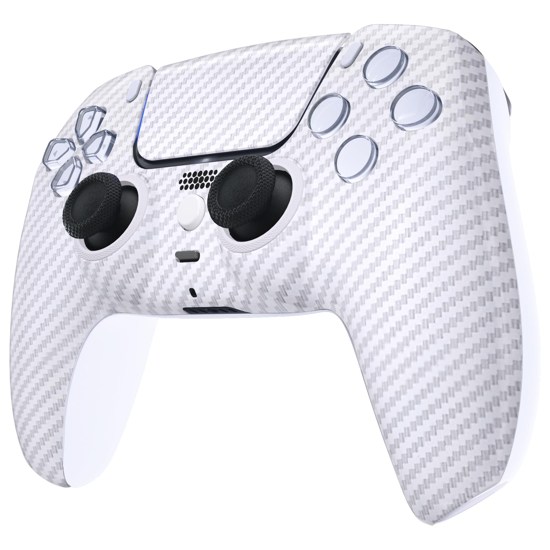 eXtremeRate Luna Rediseñado Carcasa Frontal con Panel Táctil Compatible con ps5 BDM-010 BDM-020 BDM-030 BDM-040 Carcasa Delantera Placa Frontal Funda Portectora(Fibra de Carbono Blanco) — view 7
