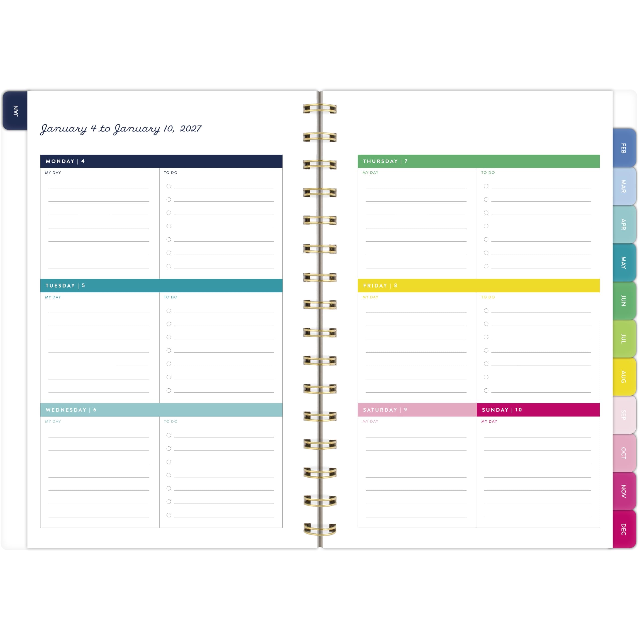 AT-A-GLANCE EL57-200-27 Planer 2027, vereinfacht von Emily Ley, Wochen- und Monatsplaner, 14 x 21,6 cm, Happy Stripe