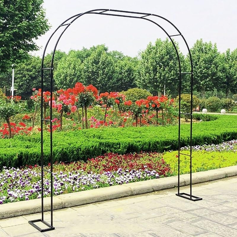 Cenador de jardín con enrejado lateral de metal resistente para enredaderas 5