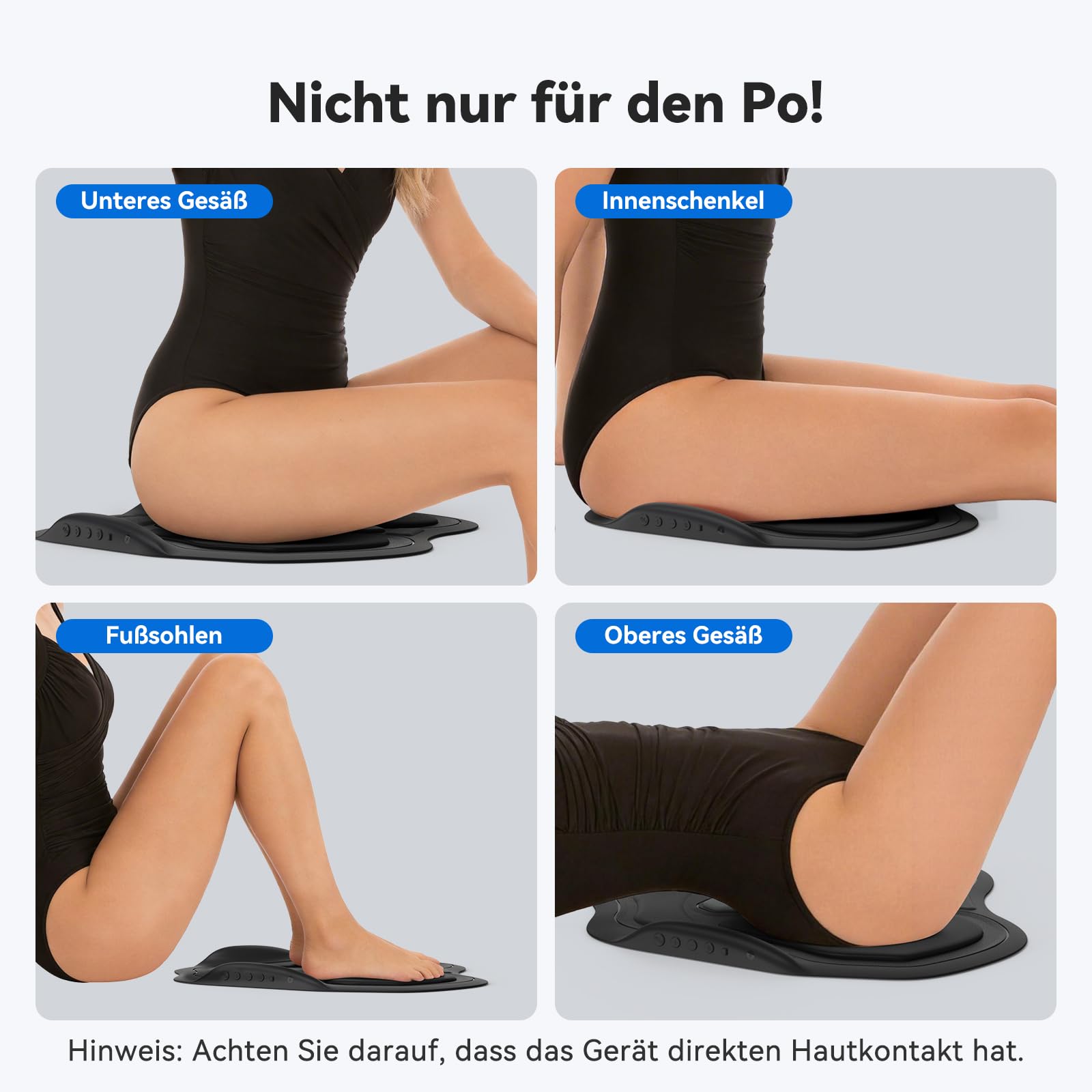 EMS Gesäßmuskel-Trainer & Massagegerät – 9 Programme, 20 Intensitäten, wiederaufladbar, für Muskelaufbau & Entspannung, elektrischer Po-Massager für Damen & Herren, ideal für Zuhause