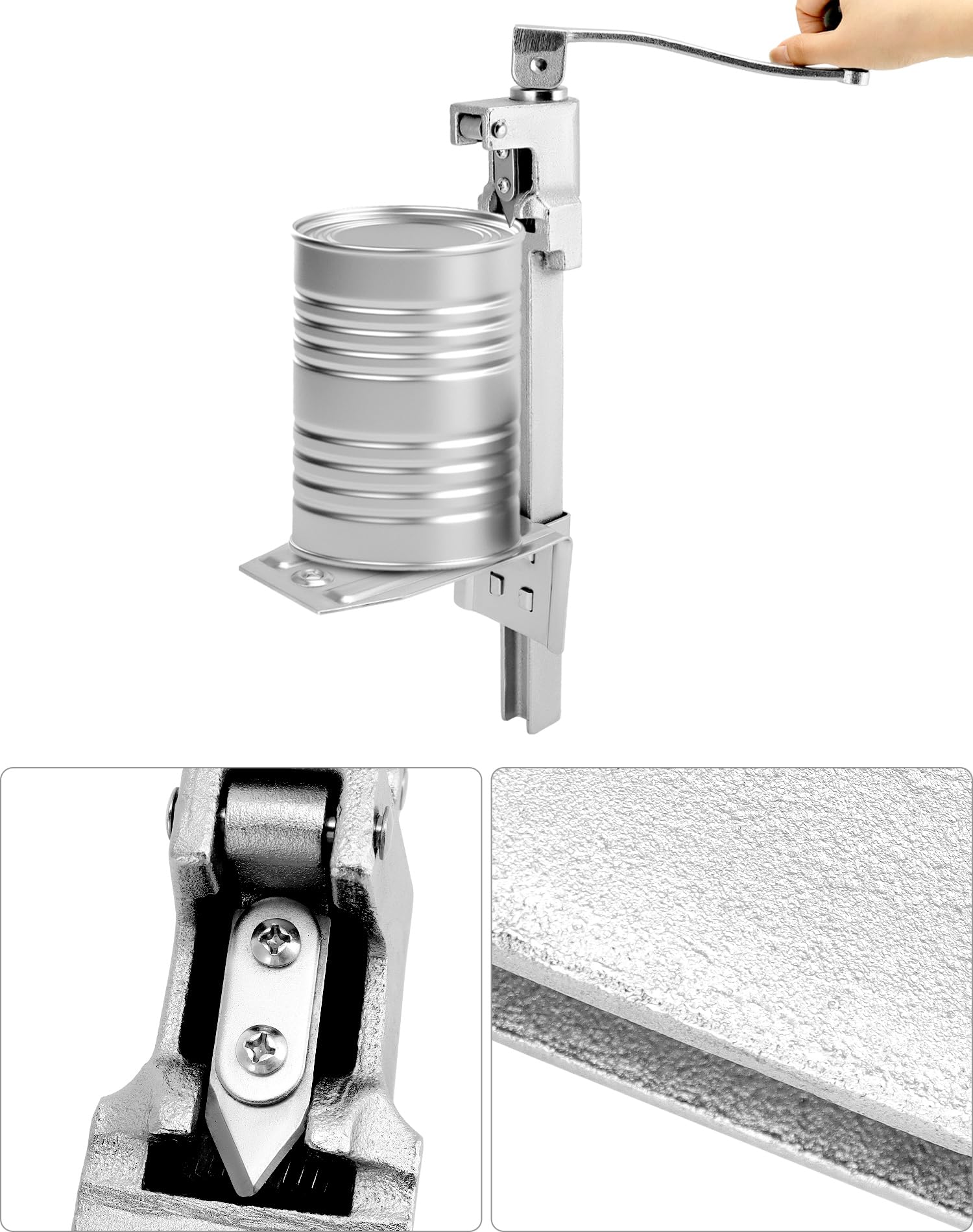 QWORK® Apriscatole commerciale, apriscatole di sicurezza, 48 cm, acciaio fuso, utilizzato in ristoranti, hotel, bar