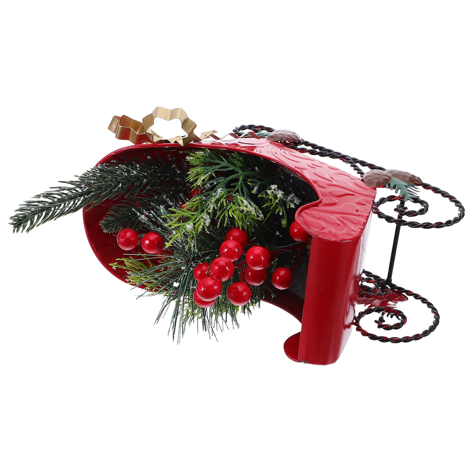 SHINEOFI Adorno de Trineo Navideño de Metal Decoración de Escritorio Clásica de Trineo Navideño para Exteriores Festivos