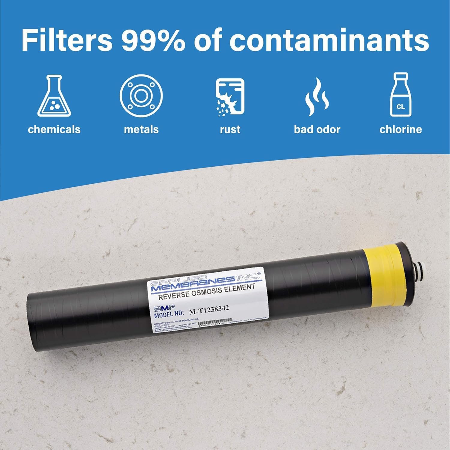 Applied Membranes Replacement Membrane for Merlin RO 1238342 TLC-350, Compatible with Merlin Reverse Osmosis System, Water Filter Membrane Replacement, (1 Pack)