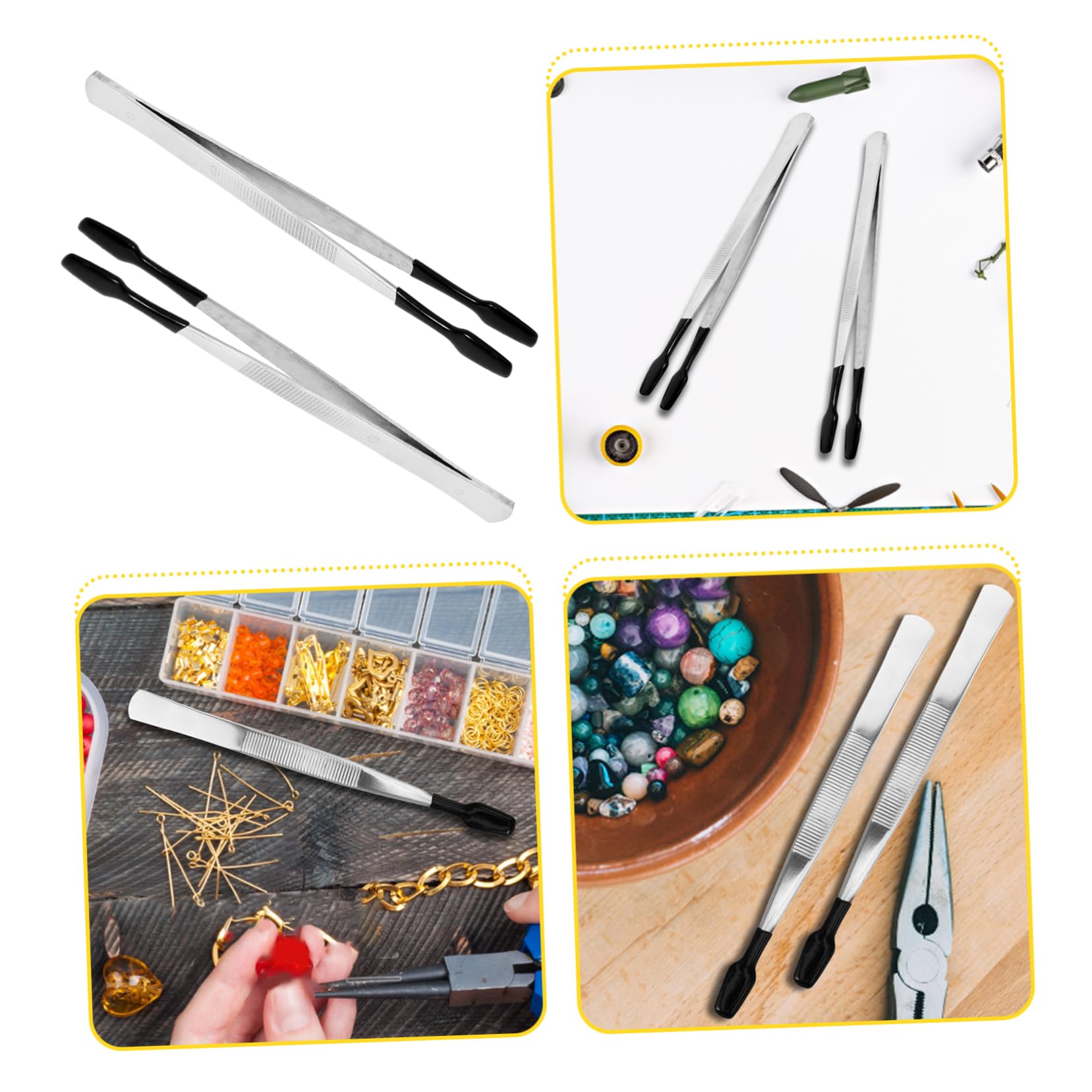 OSALADI 10pezzi Pinzette Inossidabile Per Applicazione Di Falsi Ciglia e Stamps Strumento Versatile Per Hobby e Lavoro Di Precisione Design Ergonomico e Facile Da Trasportare
