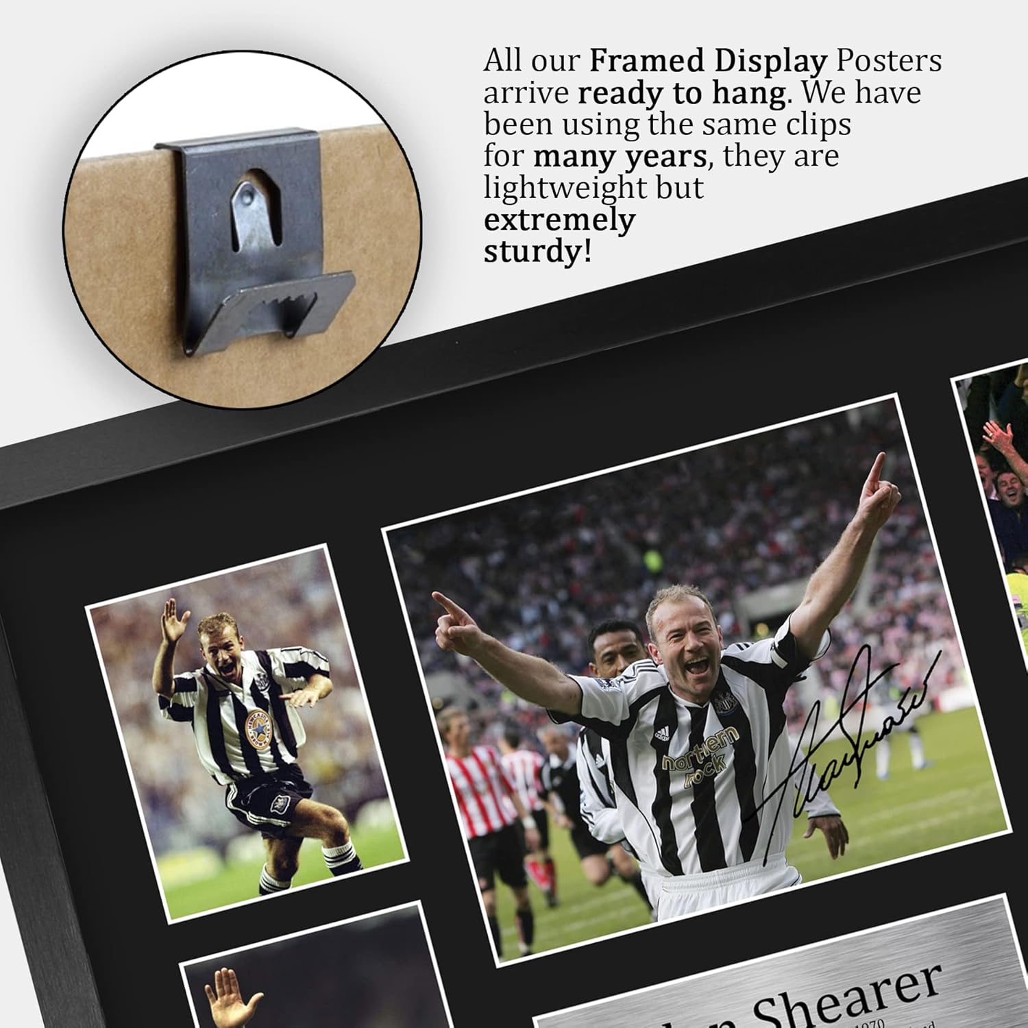 HWC Trading Alan Shearer Newcastle United 16 x 12 inch (A3) Printed Gifts Signed Autograph Picture for Football Fans and Supporters - 16" x 12" Framed