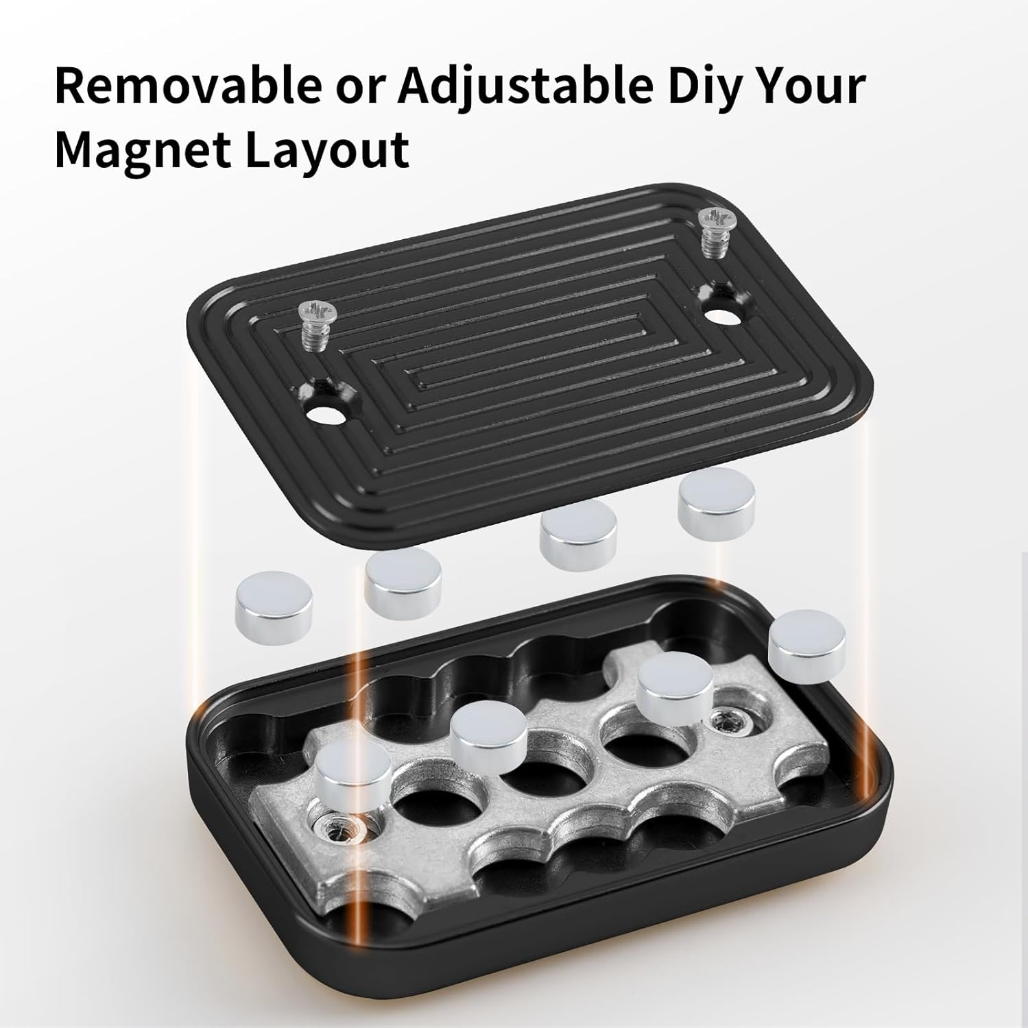 Fidget Toys Adults Metal Magnetic Fidget Slider Magnet Finger Haptic EDC Helps for Adults Office Desk Finger Massage Relief Anxiety and Stress (Black)