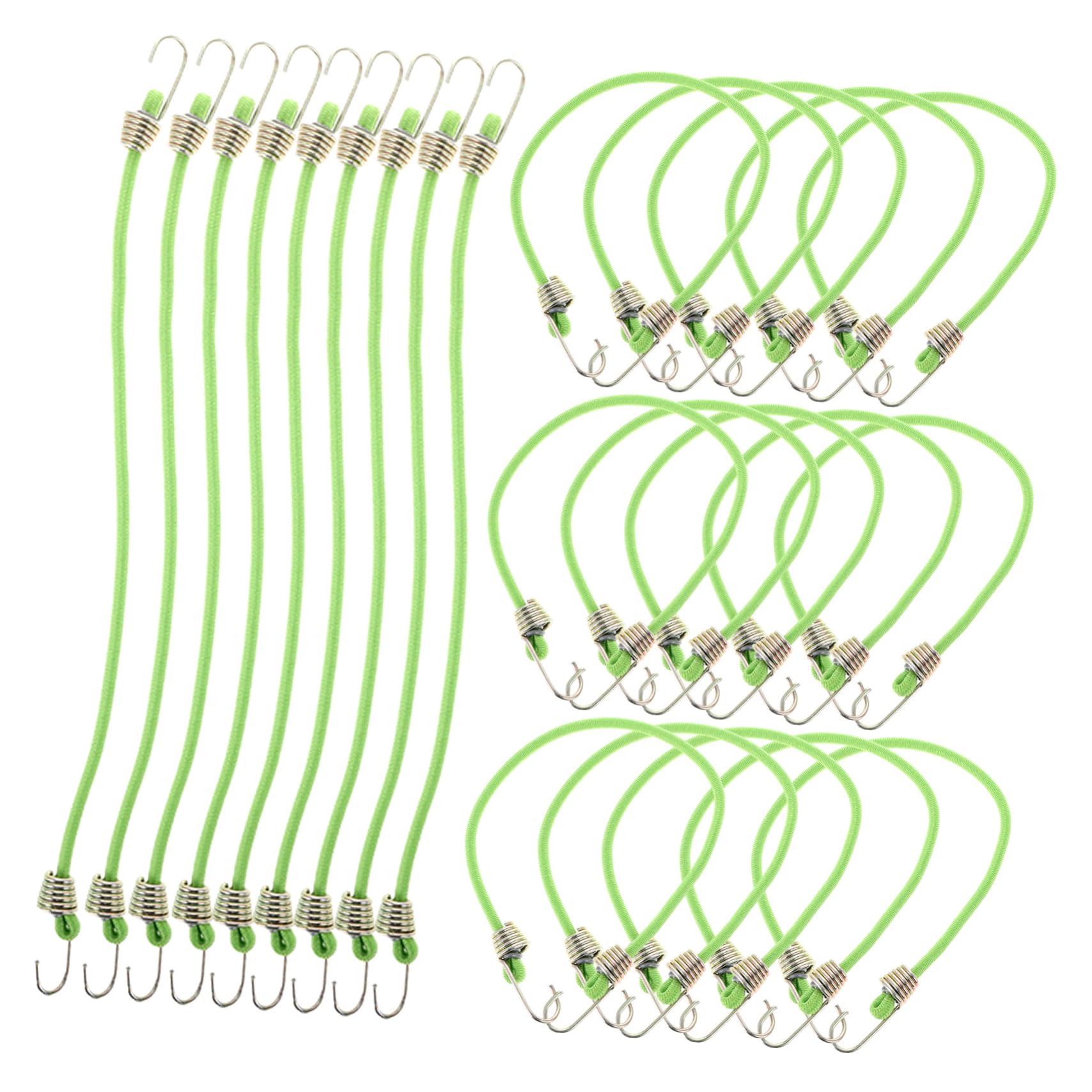 Cinghia Elastica con Ganci, Mini Lattice Verde, 50 Pezzi Regolabili | Fissaggio Sicuro per Tenda e Viaggio, per Oggetti e Valigie, Struttura in Lattice e Zinco, Portatile